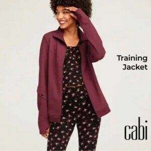 Cabi Slub Knit Training Jacket Medium Burgundy #4122